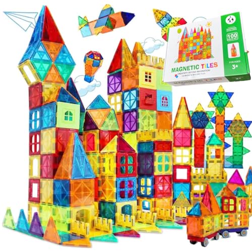 Sophie's Planet - Magnetische Fliesen - Magnetisches Spielzeug – 100 Stück - Konstruktionsspielzeug - Magnetische Fliesen - Montessori Spielzeug von Sophie's Planet