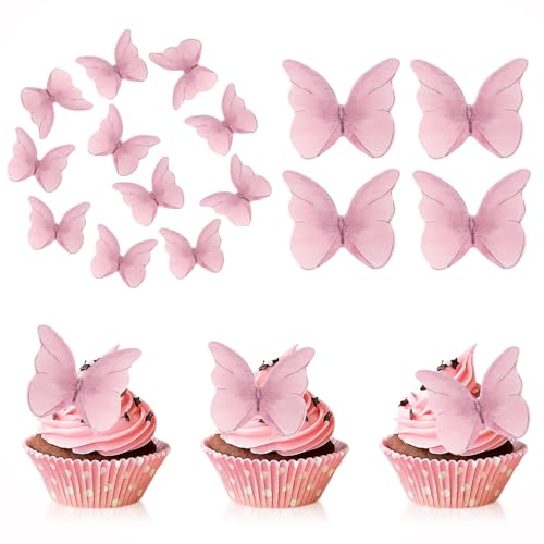 Tortendeko Essbar Schmetterlinge für Torte,Rosa Essbare Tortendeko Schmetterling,48 Stück Rosa Schmetterlinge aus Essbarem Papier, Schöne Tortendeko für Cupcakes, Hochzeit und Geburtstag Tortendeko Essbar Schmetterlinge für Torte,Rosa Essbare Tortendeko Schmetterling,48 Stück Rosa Schmetterlinge aus Essbarem Papier, Schöne Tortendeko für Cupcakes, Hochzeit und Geburtstag von Sophisticate