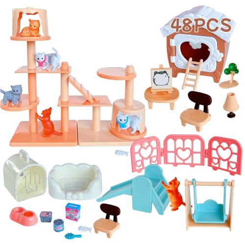SopimusZ Katzenspielzeug, Katzenfiguren-Spielset, Katzenhaus-Möbelspielzeug, echtes Haustierpflegezentrum, Katzenpflege-Rollenspiel-Spielzeug, Katzenspielzeug für Puppenzubehör, pädagogisches SopimusZ Katzenspielzeug, Katzenfiguren-Spielset, Katzenhaus-Möbelspielzeug, echtes Haustierpflegezentrum, Katzenpflege-Rollenspiel-Spielzeug, Katzenspielzeug für Puppenzubehör, pädagogisches von SopimusZ