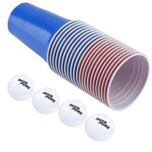 Bier, Trinkspiel-Set, leicht und zuverlässig, für Partys für Heckklappe (rote Becher 11 + blaue Becher 11 + 4 Bälle) von Sorand