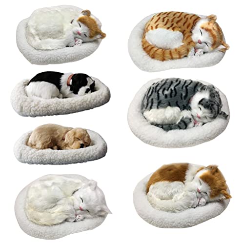 Realistische Schlafende Katzenspielzeug, Atmende Katzengefüllte Tierpuppe Schlafkatze Spielzeug mit Matte Simulation Katzenplüschspielzeug für Home Ornament (#3) von Sorandy
