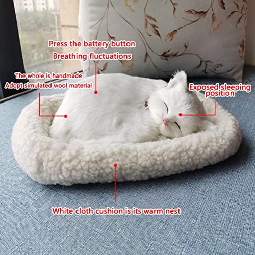 Realistische Schlafende Katzenspielzeug, Atmende Katzengefüllte Tierpuppe Schlafkatze Spielzeug mit Matte Simulation Katzenplüschspielzeug für Home Ornament (#6) von Sorandy