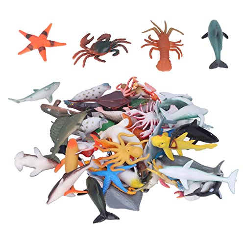 Sorandy 48pcs Meerestiere Spielzeug Ozeanspielzeug Plastik Miniatur Bildungssusorisches Spielzeug für Kinderbad Pool Party Spielzeit 4 Bis 6 Jahre Alt von Sorandy