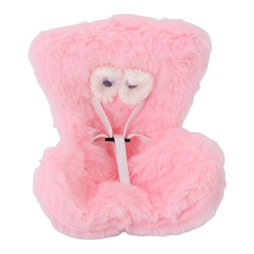 Sorandy Autositz für 17 cm Große Puppen, Süßer Sicherheitssitz mit Weichem, Pelzigem Kissen, Süßes und Funktionales Autoornament für Blindbox-Fans und Plüschpuppensammler (Rosenate) von Sorandy