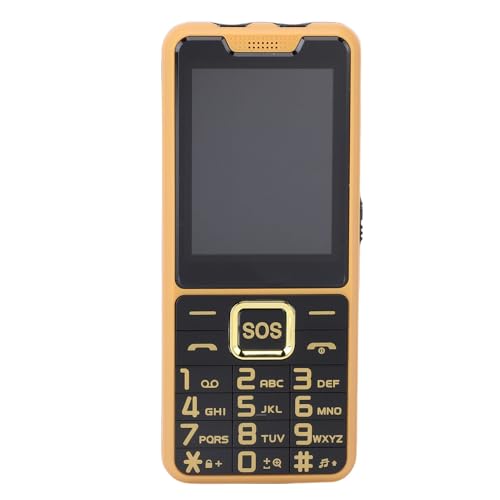 Sorandy Big Tasten Senior Phone 2G, Freigeschaltete Senioren -Handy, 2,6 Zoll HD -Bildschirm 2 Taschenlampe BT 0,3MP Kamera Sprachankündigung, SOS Key, 2500mAh Akku (Gold) von Sorandy