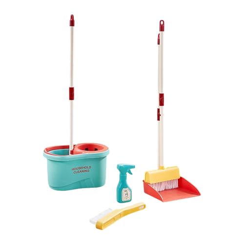 Sorandy Kinderreinigungsset, 6 -in 1 Reinigung Spielzeugset mit Besen, Mopp, Bürste, Staubpfanne, Eimer und Sprühflasche, Hausarbeit Tun Spiel Spielzeuggeschenke für, Mädchen, Kleinkinder (6PCS) von Sorandy