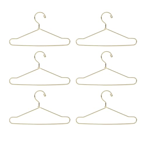 Sorandy Metal Dollhouse -Kleiderbügel, Edelstahl 10 Prozent Mini -Kleiderbügel, Drahtkleidung für Puppenoutfits mit Kompaktem Design für Einfache Lagerung (Gold) von Sorandy