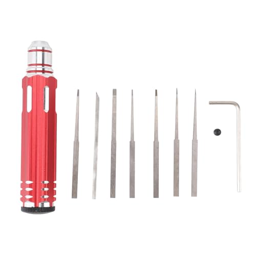 Sorandy Prime Model Scriber, Wolframstahl Geschnitzte Schriftzeleitungs -Schneidwerkzeug mit 7 Klingen und 2 Lagerboxen, 0,1 0,2,4,6,8 1, Mm Kits Hobby -Meißel von Sorandy