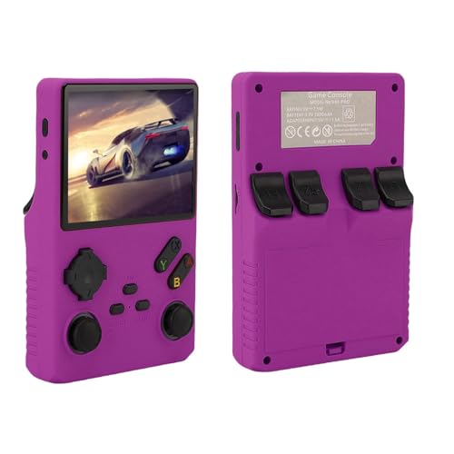 Sorandy V40 Pro Retro Handheld Game Console mit 256 GB, 3,5 -Zoll -Bildschirm Retro Handheld Game Console Open Source für System, 45 Simulatoren, 3800mah Akku (Purple) von Sorandy
