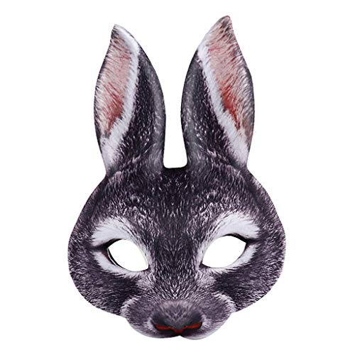 Ostern Halloween Karneval Party Bar Nachtclub Kostüm Halbe Gesicht Kaninchen Ohren Cosplay Requisiten Stricken Für Kinder von Sorrowso