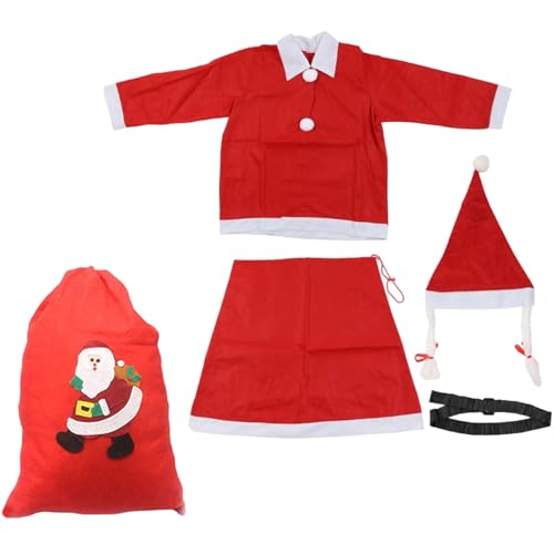 Sorrowso 3/4/5/6/7-teiliges Weihnachtsmann Kostüm Weihnachten Deluxe Weihnachtsmann Anzug Verkleidung Weihnachtsmann Fälschungsbart Gürtel Für Erwachsene Frauen Männer Weihnachtsmann Anzug von Sorrowso