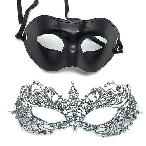 Sorrowso Paar Maskerade Ball Karneval Karneval Prom Theater Cosplay Party Spitze Halloween Kostüm Für Erwachsene Männer Frauen Paare von Sorrowso