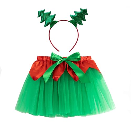 Weihnachts Stirnband Grüne Schleifen Rock Set Für Weihnachten Urlaub Party Foto Weihnachts Prinzessin Outfit Weihnachts Prinzessin Outfits von Sorrowso