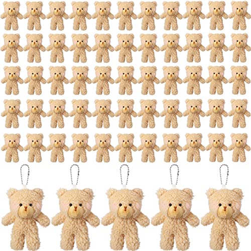 100 Stück 11,9 cm Mini-Plüschbär kleine Bärenpuppe Bulk weiche winzige Stofftiere Stofftier Schlüsselanhänger Geschenk für Valentinstag Geburtstag Hochzeit Party Favor (braun) von Sosation