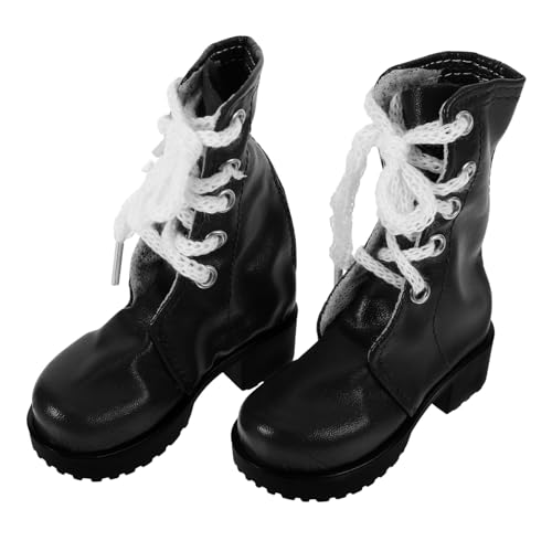 1 Paar Puppe Stiefel Mini-Hausschuhe-Ornamente Mini-Schuh- Minischuhe Mini-schuhverzierungen Mini-Boot-Dekoration Szenenschuhe Miniaturschuh Schwarz von Sosoport