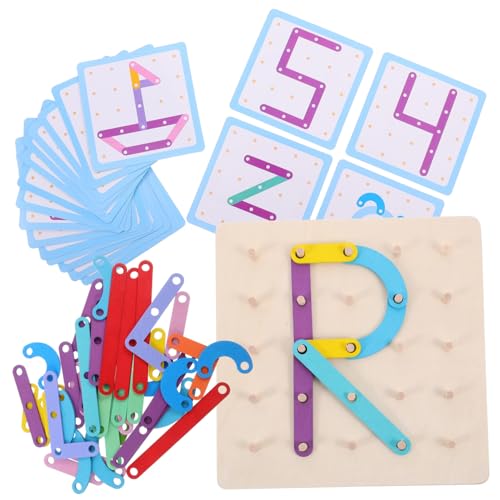 1 Satz Geoboard Nagelbrett Holzspielzeug Lernspielzeug für Montessori Puzzle für Kleinkinder und Eltern Interaktion Sicheres Design von Sosoport