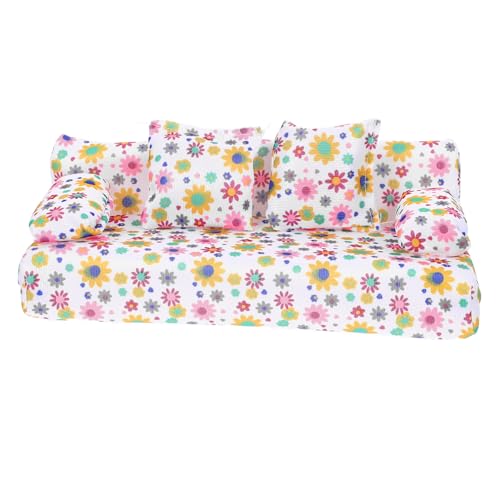 1 Satz Mini Sofa Modell mit Kissen für Puppenhäuser für Kreative Dekoration und Foto Requisiten Miniaturszenen und DIY Projekte von Sosoport