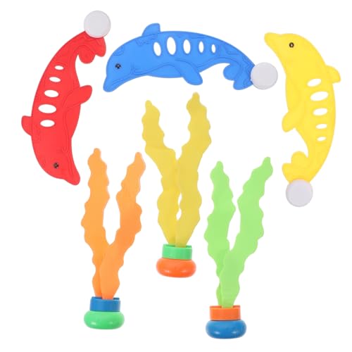 1 Satz Pool Toys Interaktive Tauchspielzeuge für Teiliges mit Delfinen und Wasserpflanzen für Sommer im Pool oder Am Strand von Sosoport