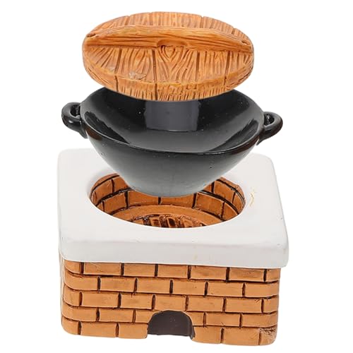 Sosoport Miniatur Herdset für Puppenhäuser Mikroküchen Zubehör mit Kreatives Puppenhaus Accessoire für Fantasievolles Spielen von Sosoport