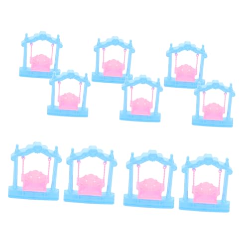 10 Stück Puppenhausschaukel Miniatur-Puppenstubenmöbel Prinzessinnenspielzeug für Mädchen Puppenhaus-Miniaturen Minature Dinge Minispielzeug für Mädchen Puppenschwung Plastik von Sosoport