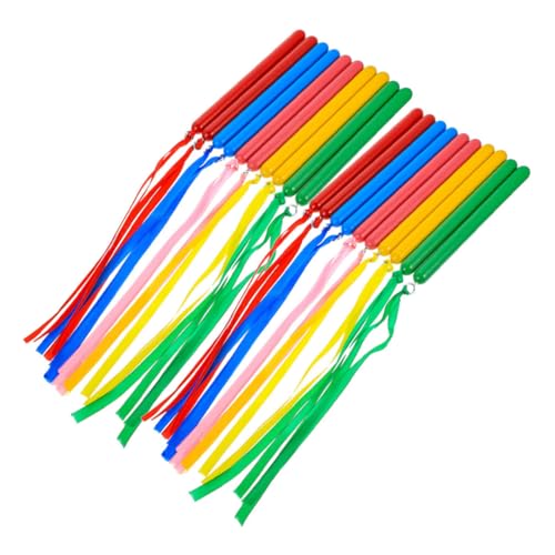 Sosoport 10Paare Rhythmus Sticks mit Bunten Bändern Percussion Musikinstrumente für Unterricht Spielerische Lernen von Rhythmus und Percussion von Sosoport