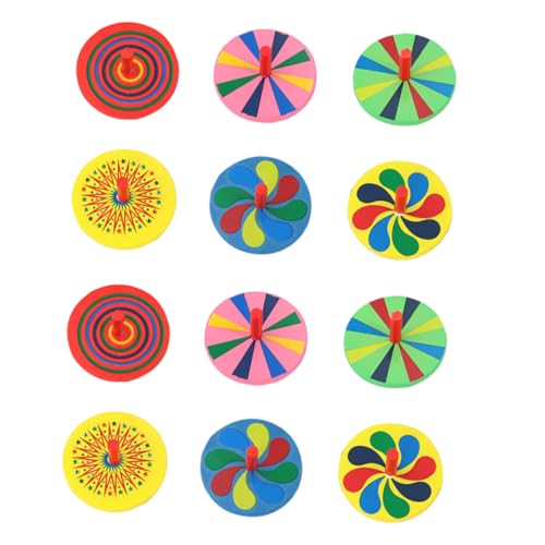 12Stücke Teiliges Holz Gyro für Dekompressions Gyro Sets Bewegungsspielzeug Fördert die Eltern Junge Mädchen Beziehung und Kreatives im Freien von Sosoport