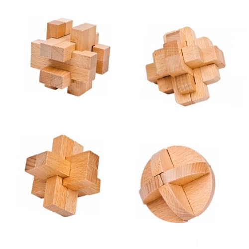 1Satz Luban Lock Puzzle Teiliges Holz Denkspielzeug für DIY Partys Fördert Geschicklichkeit Koordination und Logisches für Ab Jahren von Sosoport