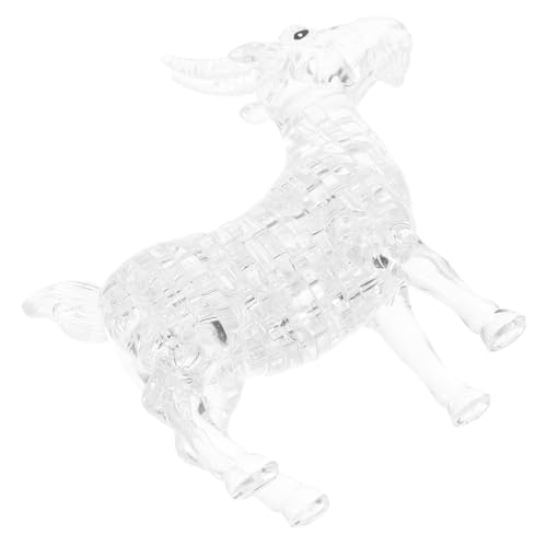 1Stück Kristall Puzzle Ziege Weiß Kreatives Selbst zu Montierendes Tierpuzzle Ziegen Dekoration für Zuhause und Büro Perfektes für Familie und Freunde von Sosoport