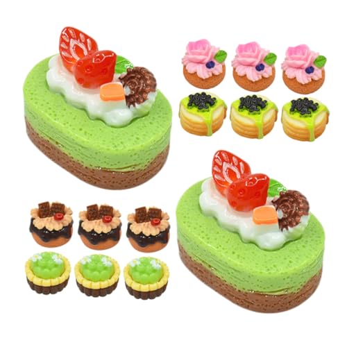 Sosoport 20 Stücke Miniatur Lebensmittel Puppenhaus Kuchen Modelle Fake Kuchen Kleiner Dessert Modell für Selbstgemacht Puppenhaus Leicht Tragbar Realistische Kuchendekoration von Sosoport