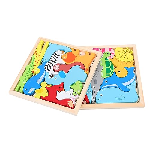 2Sätze Holzspielzeug Stapelspiel mit Tierspielzeugen Puzzle für Kreativität für Formen und Farben 2Sätze Holzspielzeug Stapelspiel mit Tierspielzeugen Puzzle für Kreativität für Formen und Farben von Sosoport