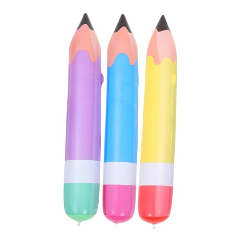 3 Stück Aufblasbare Bleistift Dekorationen aus Geburtstagsparty Klassenzimmer Leichte und Strapazierfähige Spielzeuge für Foto Props und Feiern von Sosoport