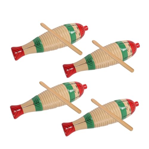 4 Sätze Holz Percussion Instrument Teile Musikinstrumente für Frühes Lernen Robustes und Holz für Drinnen und Draußen Fördert die Gehirnentwicklung von Sosoport