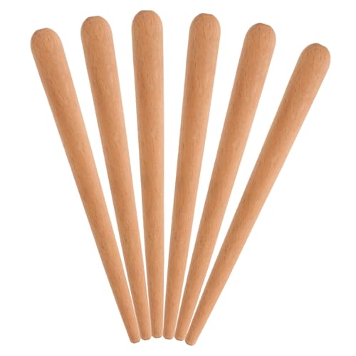 6 Stück Holz Percussion Sticks Frosch Guiro Instrumente für Rhythmusstäbe mit Abgerundeten Kanten für Kreative Musikspiele Drinnen und Draußen von Sosoport