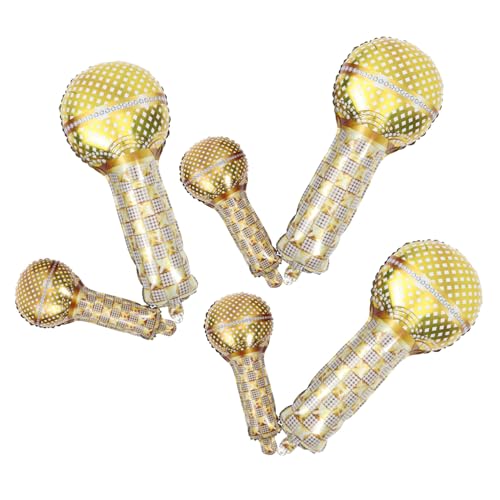 6 Stück Mikrofonballons Geburtstagsfolie Aufblasbare Ballons Partydekorationen Musik Themen Mikrofon Heliumballon Mikrofon Partygeschenk Goldene Aluminiumfolie 6 Stück Mikrofonballons Geburtstagsfolie Aufblasbare Ballons Partydekorationen Musik Themen Mikrofon Heliumballon Mikrofon Partygeschenk Goldene Aluminiumfolie von Sosoport