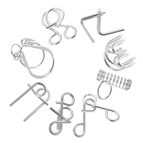 8 Stück Teiliges Metall Puzzle Cleveres Denkspielzeug für Fördert Problemlösungsfähigkeiten und Hand Augen Koordination für Lernumgebungen und Familienunterhaltung von Sosoport