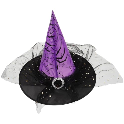 Halloween Hexenhut mit Velours und Schleier für Kostümpartys und Halloween Events Bequeme Passform für Erwachsene Perfektes Zubehör für Ihr Hexen Cosplay Halloween Hexenhut mit Velours und Schleier für Kostümpartys und Halloween Events Bequeme Passform für Erwachsene Perfektes Zubehör für Ihr Hexen Cosplay von Sosoport