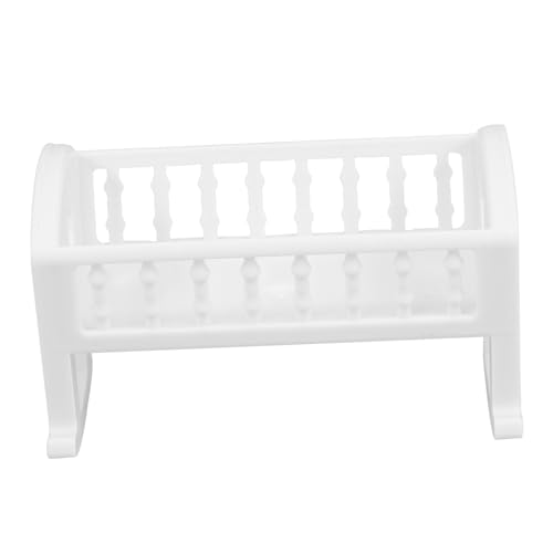 Miniaturbett für Puppenhaus Weißes Bett Puppenhaus Schlafzimmer Dekoration Langlebiges Puppenmöbel für Kreative Spielwelten Ergänzung für Ihr Zubehör von Sosoport