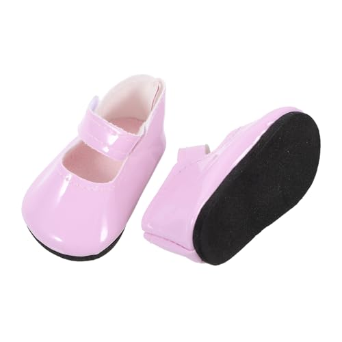 Sosoport 1 Paar 18-Zoll-Puppenschuhe Babypuppe Figur Prinzessin puppenkleidung Puppen Kleidung babyschühchen Shoes doll Clothes Minischuhe Simulation Schuhdekore Rosa von Sosoport
