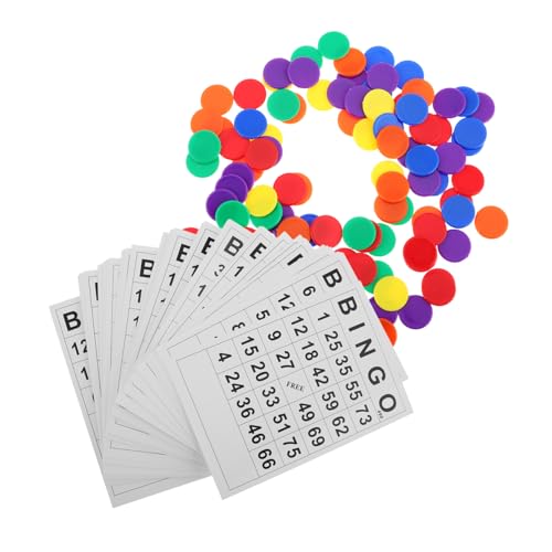 Sosoport Familienfreundliches Bingo-Karten-Set 60 Einzigartige Karten Chips Für Partys Zahlenerkennung Komplettes Spiel-kit von Sosoport