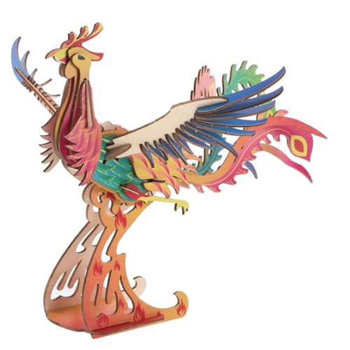 Sosoport 1 Satz Dreidimensionales Phoenix-Puzzle DIY-Tiere aus Holz Phönix- Modellbausätze Vogelmodell tierisches Rätsel hölzern von Sosoport