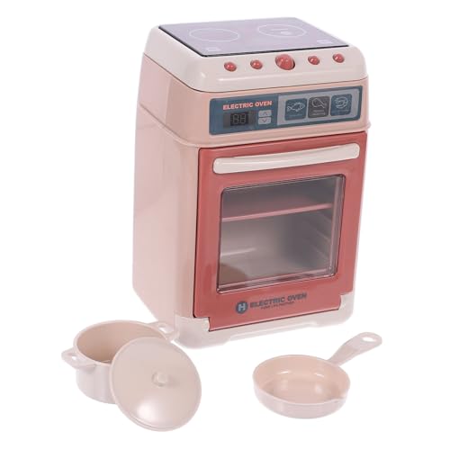 Sosoport 1 Satz Elektrischer Elektroofen Mini-ofen Für Haushaltsgeräte Elektrisches Mini-backofen-maschinenspielzeug Simulation Ofen Trinkbrunnen Ofenmodell Rosa Plastik von Sosoport