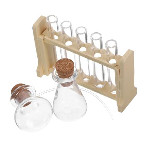 Sosoport 1 Satz Gestell für Mikroröhrchen Wissenschaft simuliert prüfen Röhren Miniatur Reagenzglas Mikroröhre Mini- Experimentierspielzeug Rohrgestell Holz Khaki von Sosoport