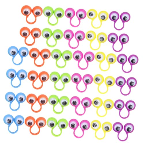 Sosoport 1 Satz Große Augen Ringen Kinderspielzeug Finger Party Augäpfel Halloween- Für Toys Spiele Lustig Süßer Augapfelring Bildungsspielzeug Plastik 36 Stück von Sosoport
