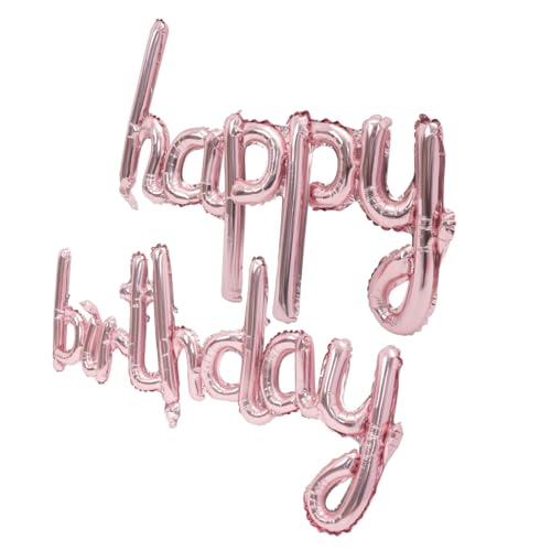 Sosoport 1 Satz Happy Birthday Folienballon Roségold Aluminium Luftballons für Frauen Party Dekoration Luftballons für Geburtstagsfeiern Praktische und Stilvolle Deko für Unvergessliche von Sosoport