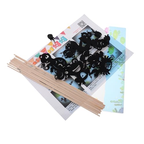 Sosoport 1 Satz Hilfsmittel für den Kindergarten Puppentheater für Marionettenpuppen weihnachtliche Fingerpuppen Papier Black von Sosoport