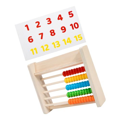 Sosoport 1 Satz Holzabacus für Mathe Lernspielzeug mit Zahlenkarten für Vorschulkinder Fördert Kritisches und Logisches Robust und Langlebig von Sosoport