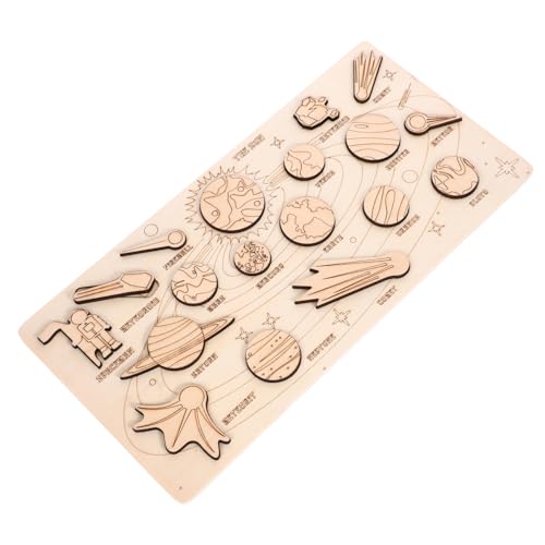 Sosoport 1 Satz Holzpuzzle Solar System für Pädagogisches Kreativität und Formenverständnis Planeten und Sonne für Spielaktivitäten im Freien von Sosoport