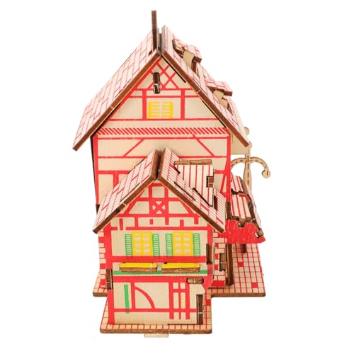 Sosoport 1 Satz Holzpuzzle Windmühlenhaus DIY Holzmodell Kreatives Bastelset für für Weihnachten und Geburtstage und Lehrreich Einfach zu Montieren von Sosoport