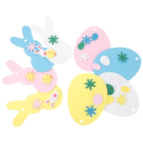Sosoport 1 Satz Kaninchen-Aufkleber Kits Zur Herstellung Von Ostereierdekorationen DIY-Werkzeug Für Bastelset Zum Selbermachen Unfertige DIY-Ostereier -DIY -Aufkleber Eva von Sosoport