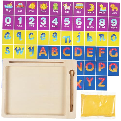 Sosoport 1 Satz Kinderschreibunterrichtshilfen Sandkästen Kindergarten Klassenzimmer müssen haben Sandkasten Schreibspielzeug Montessori Lernspielzeug Vorschulklassen müssen haben hölzern von Sosoport